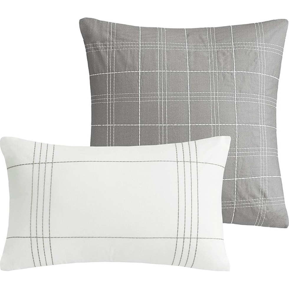 emily white gray king california king bedding set   