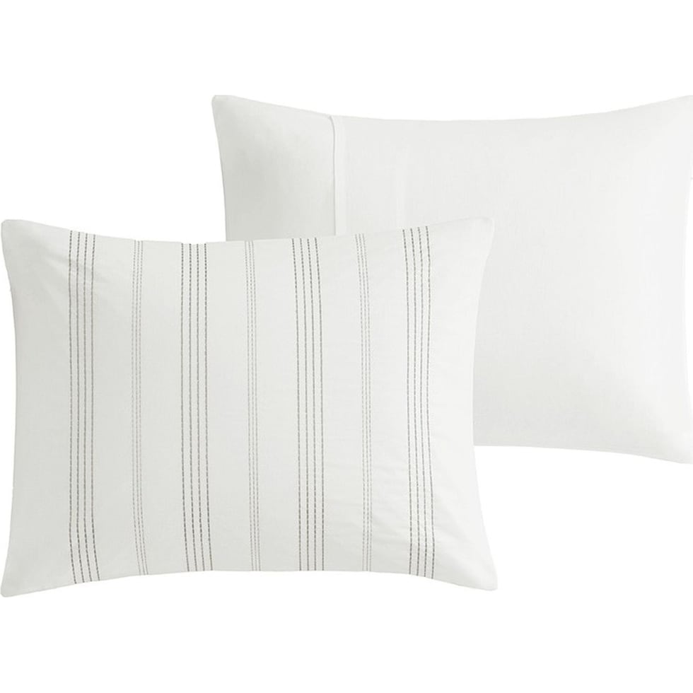 emily white gray king california king bedding set   