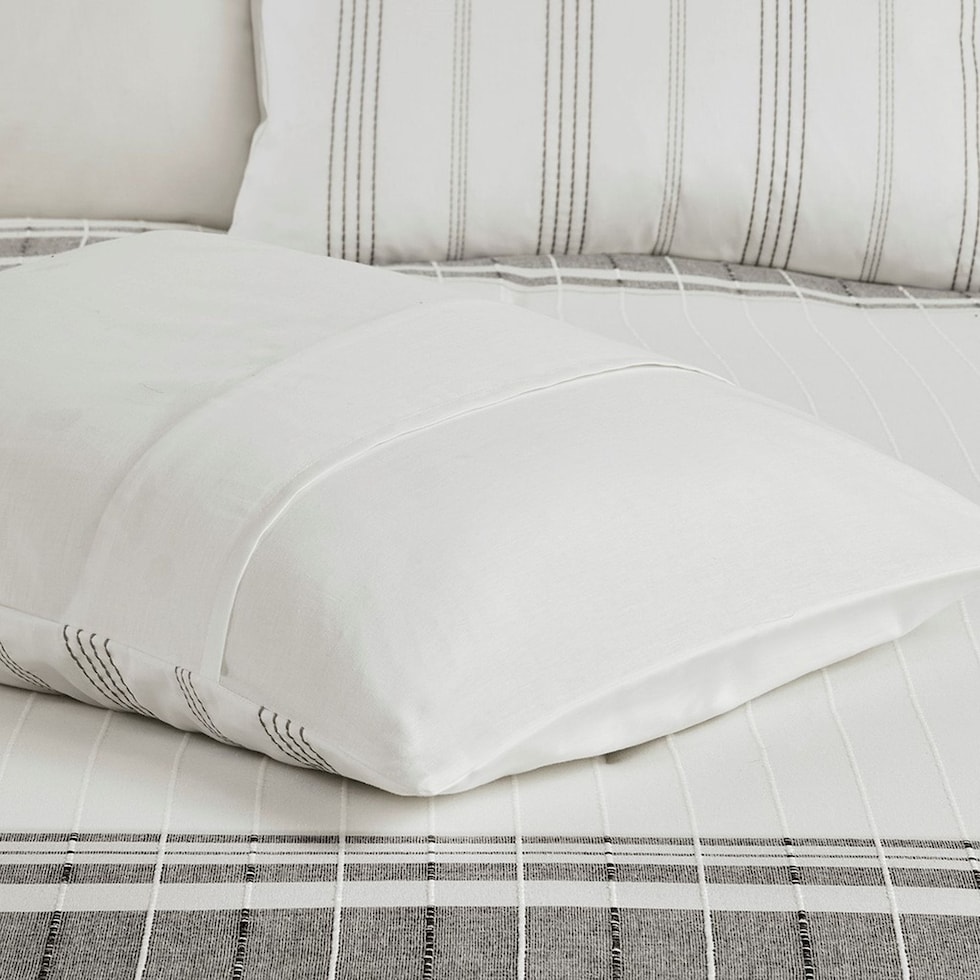 emily white gray king california king bedding set   