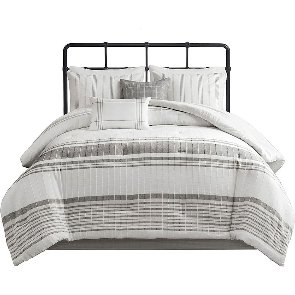 emily white gray queen bedding set   