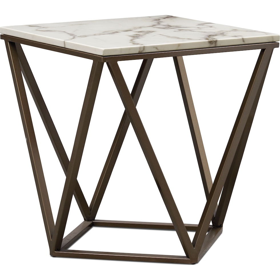 emma white end table   