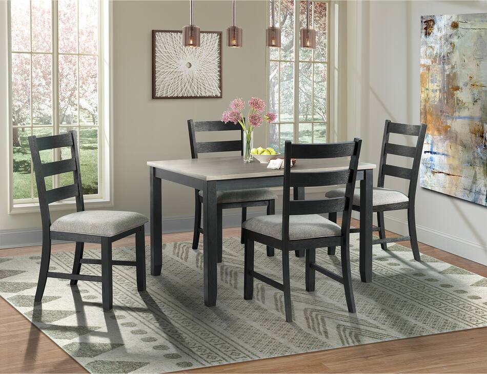Emmaline Dining Table and 4 Chairs Value City Furniture