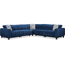emmett blue power reclining sectional   