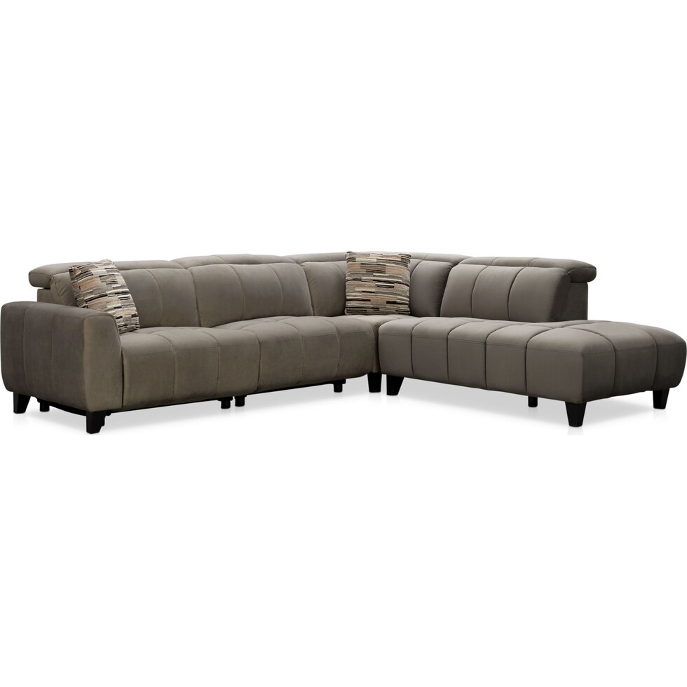 emmett gray  pc power reclining sectional   