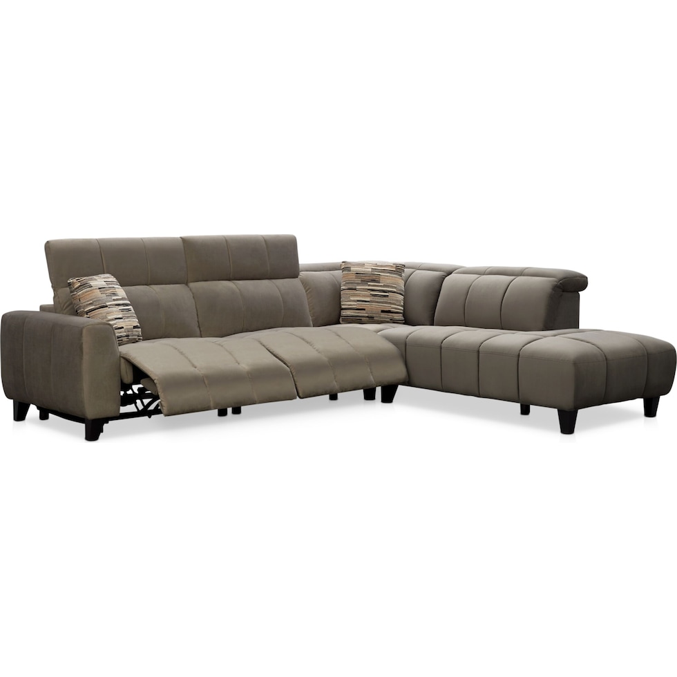 emmett gray  pc power reclining sectional   
