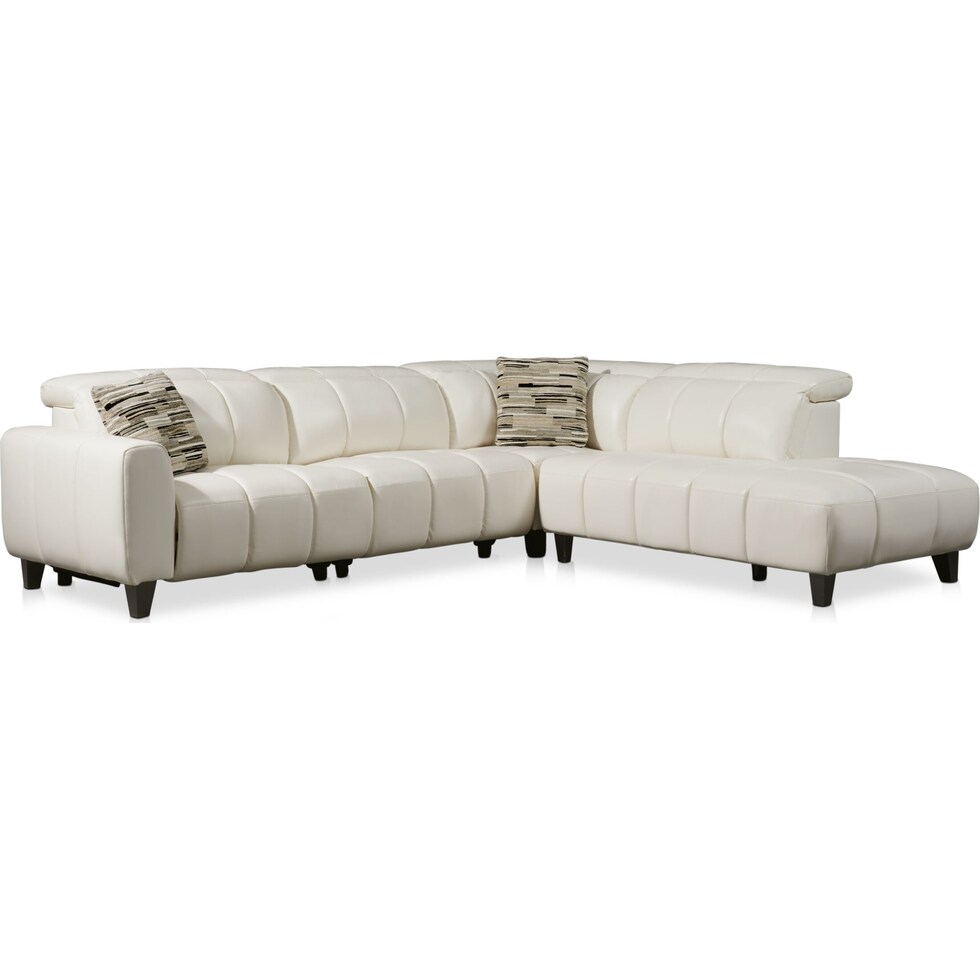 emmett white  pc power reclining sectional   