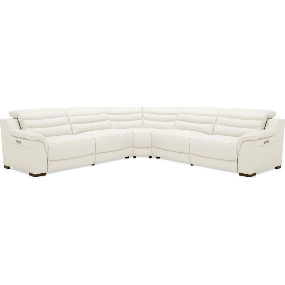 enzo white  pc power reclining sectional   