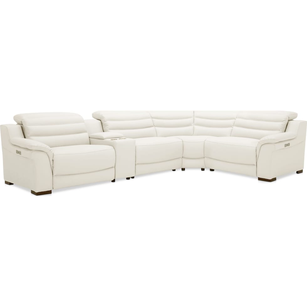enzo white  pc power reclining sectional   