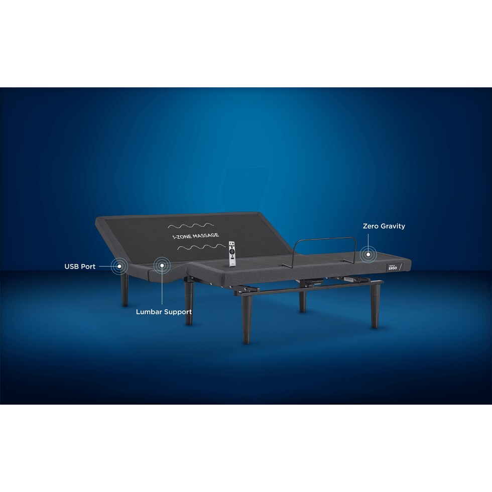 ergo black california king adjustable foundation   