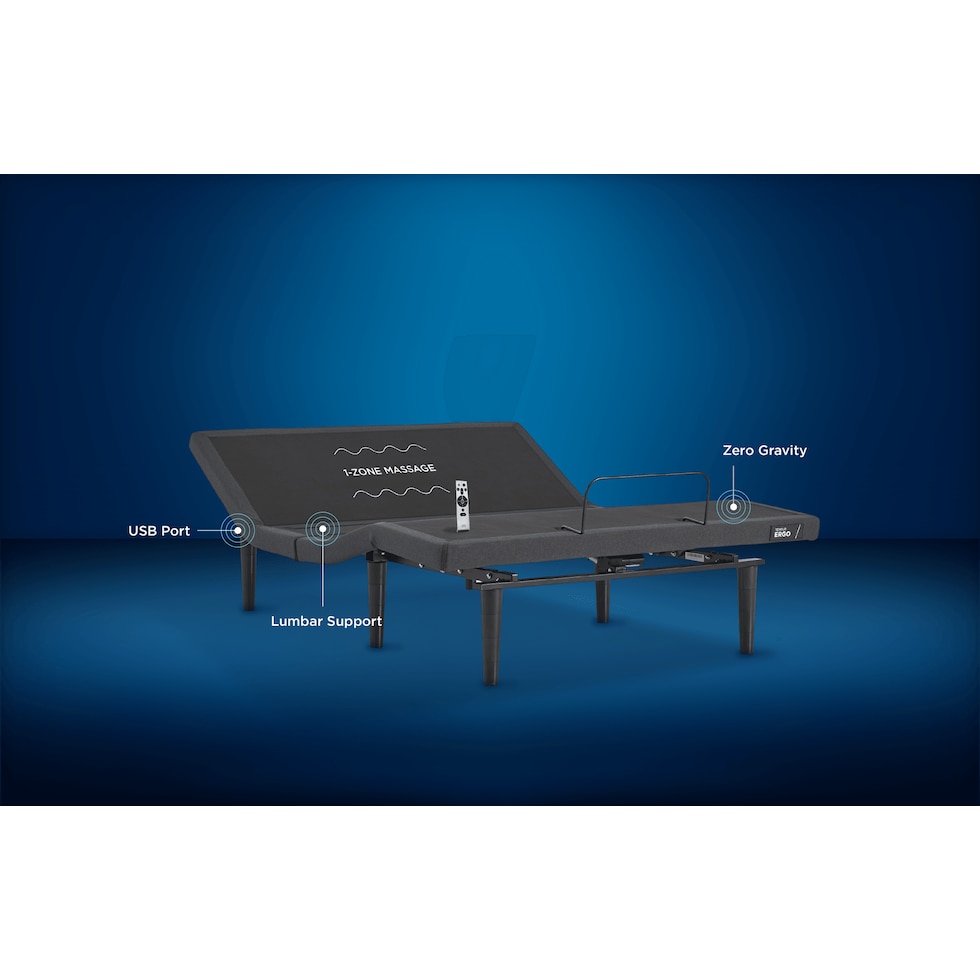 ergo black twin xl adjustable foundation   