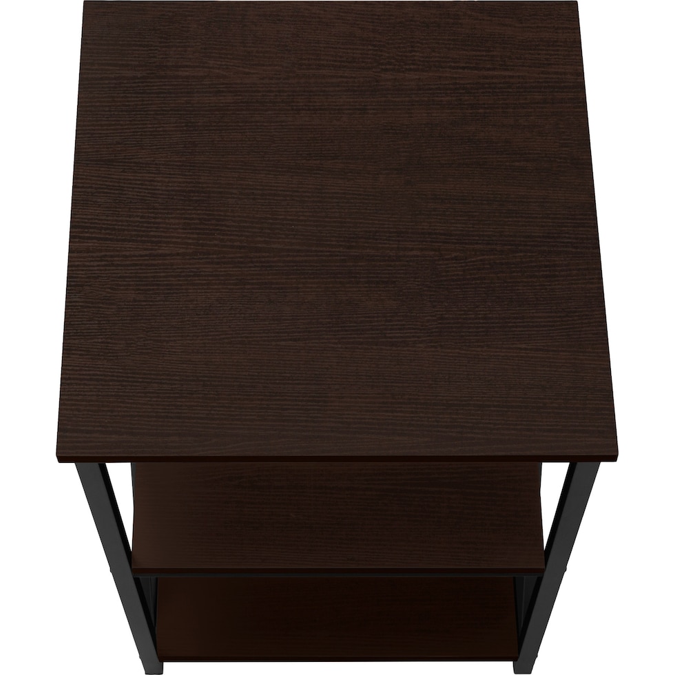 erma brown black end table   