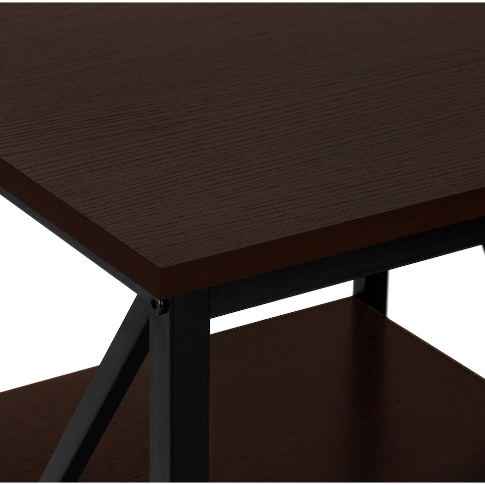 erma brown black end table   