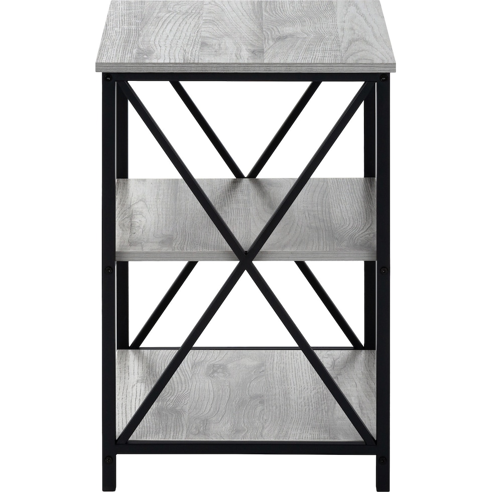 erma gray black end table   