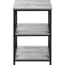 erma gray black end table   