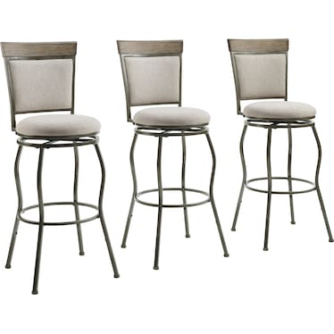 Blanson Set of 3 Adjustable Swivel Barstools