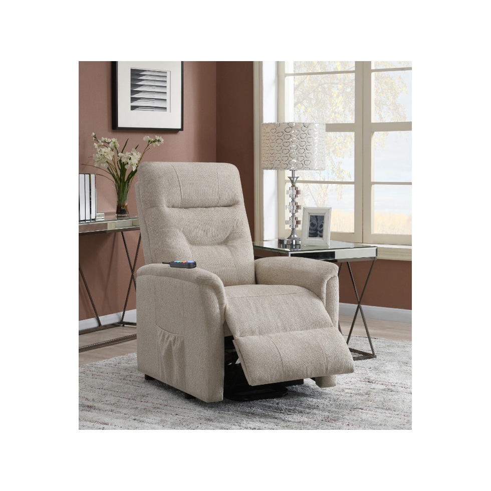 esme beige recliner   