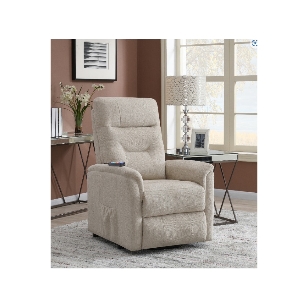 esme beige recliner   