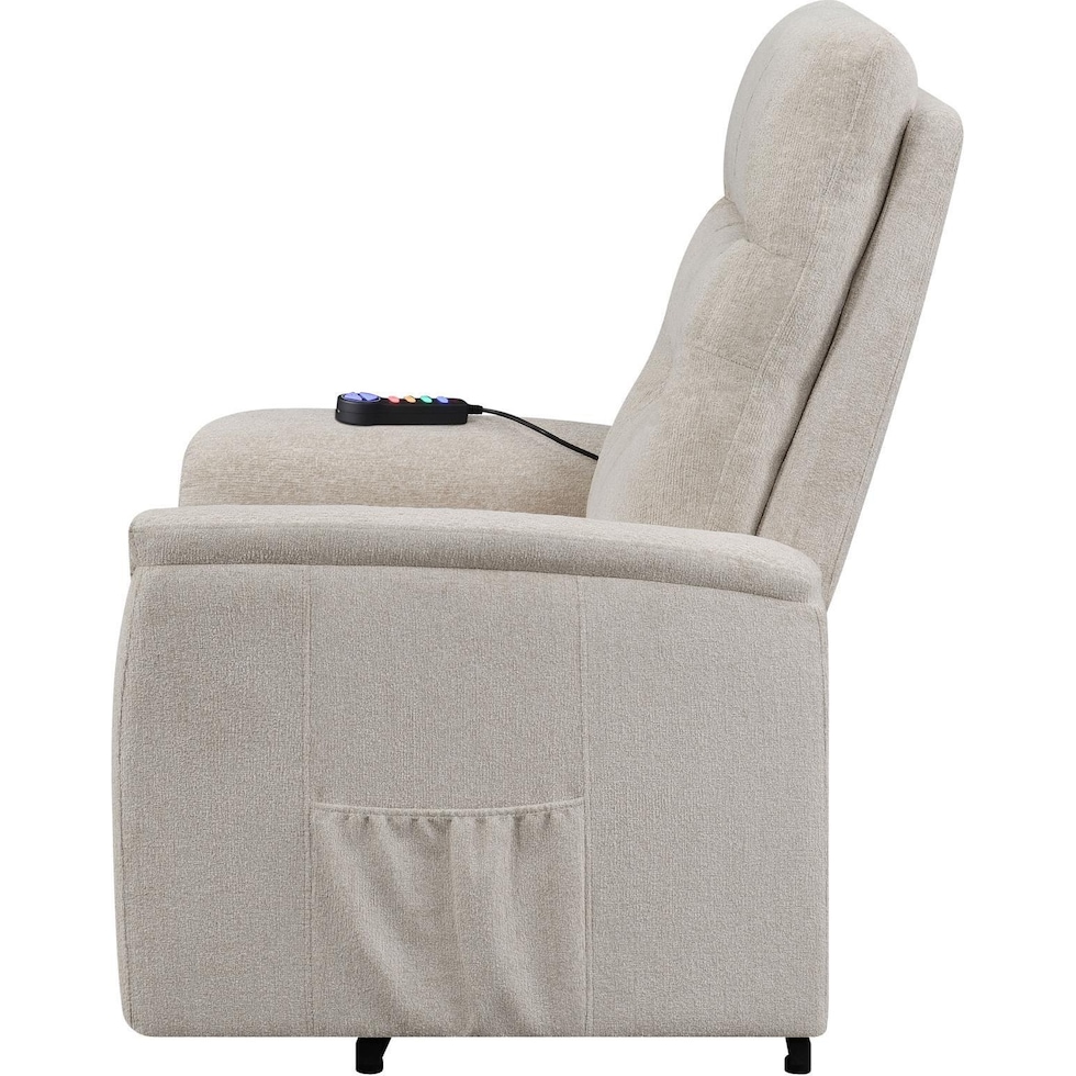 esme beige recliner   