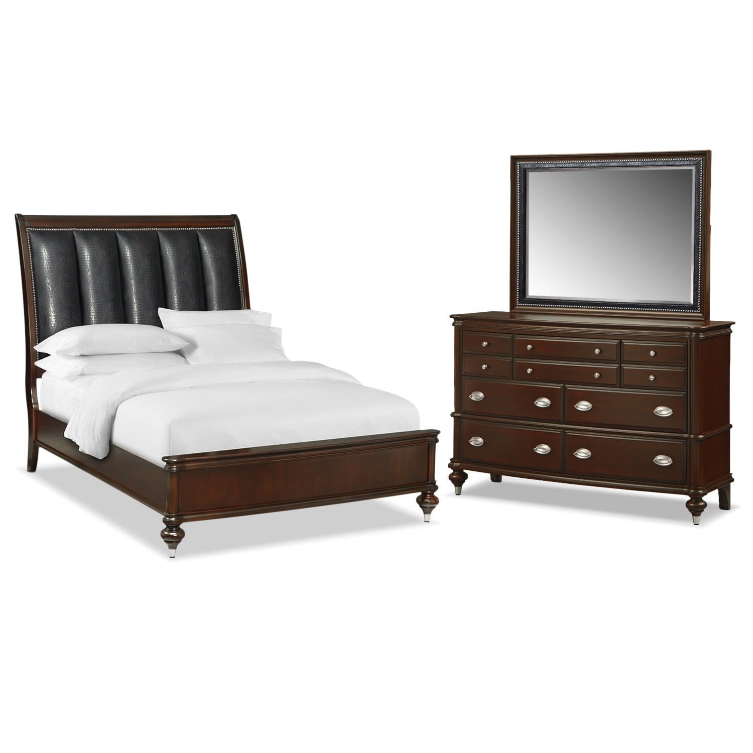 Esquire 5 Piece King Bedroom Set With Dresser And Mirror Merlot Value City Furniture