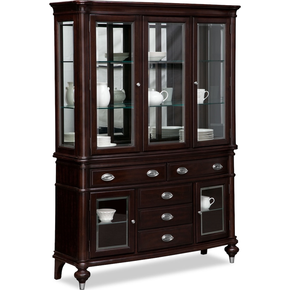 esquire dark brown buffet and hutch   