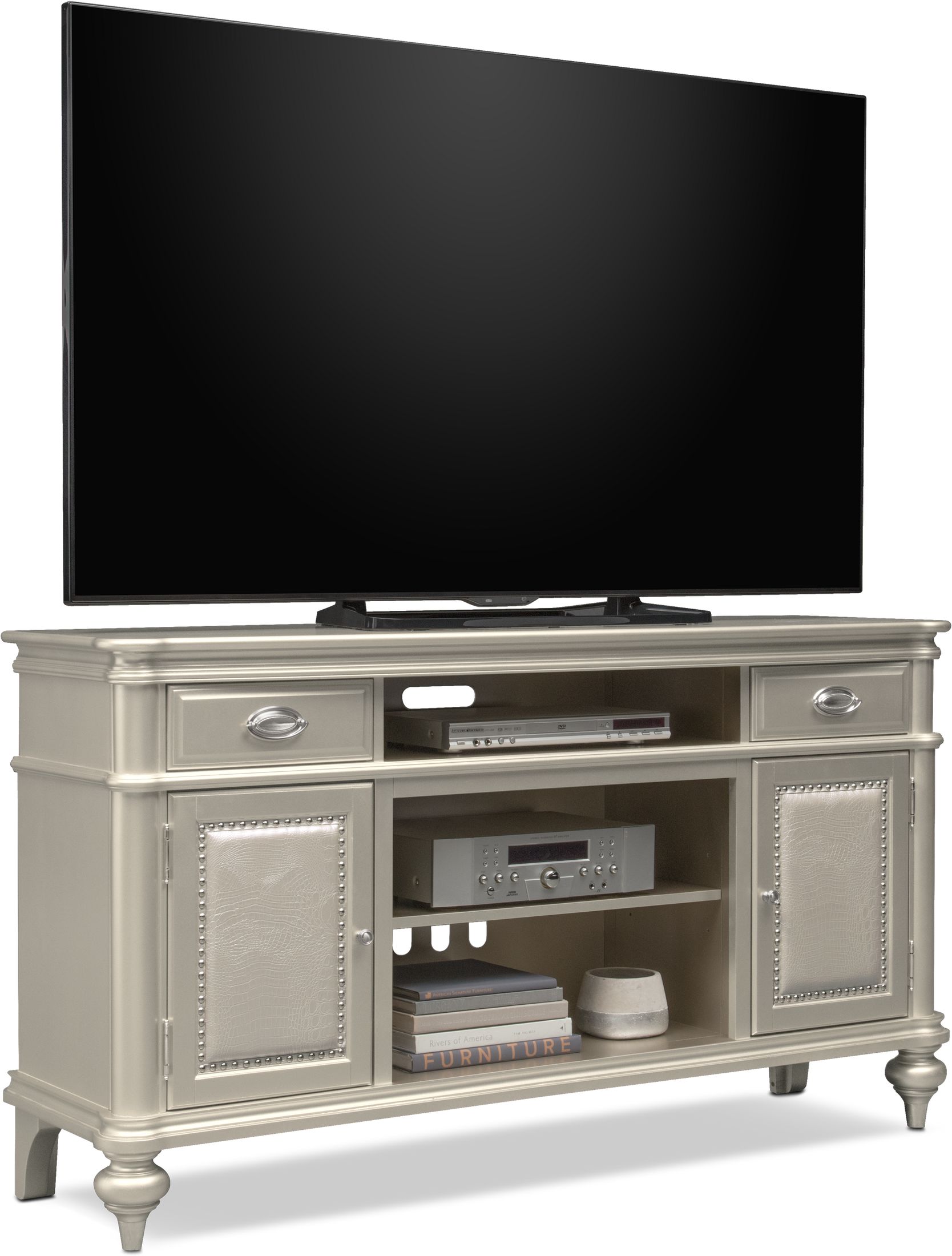Esquire 64 TV Stand Platinum Value City Furniture
