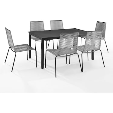 Estero 7-Piece Outdoor Dining Set with 6 Chairs and Dining Table
