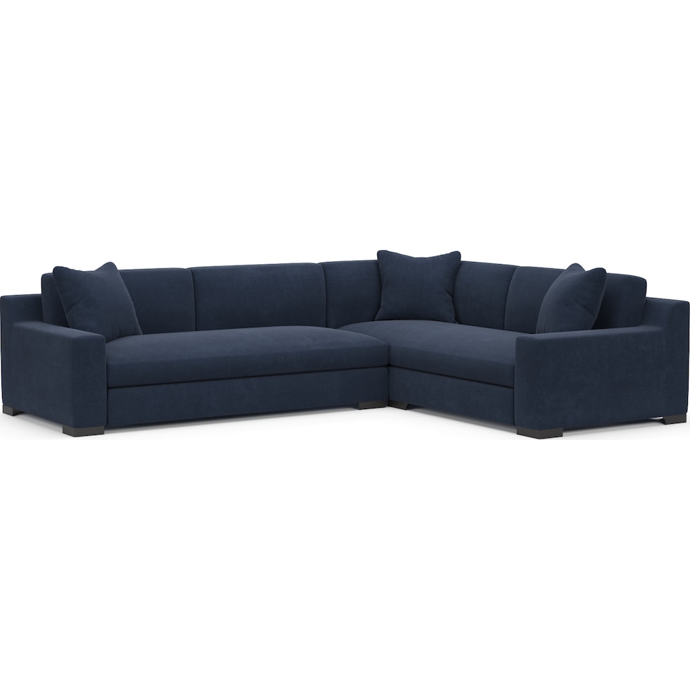 ethan blue  pc sectional with left facing sofa   
