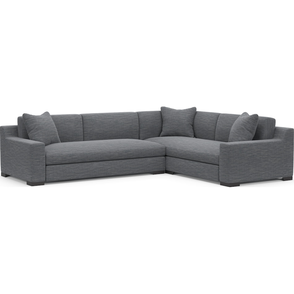 ethan blue  pc sectional with left facing sofa   