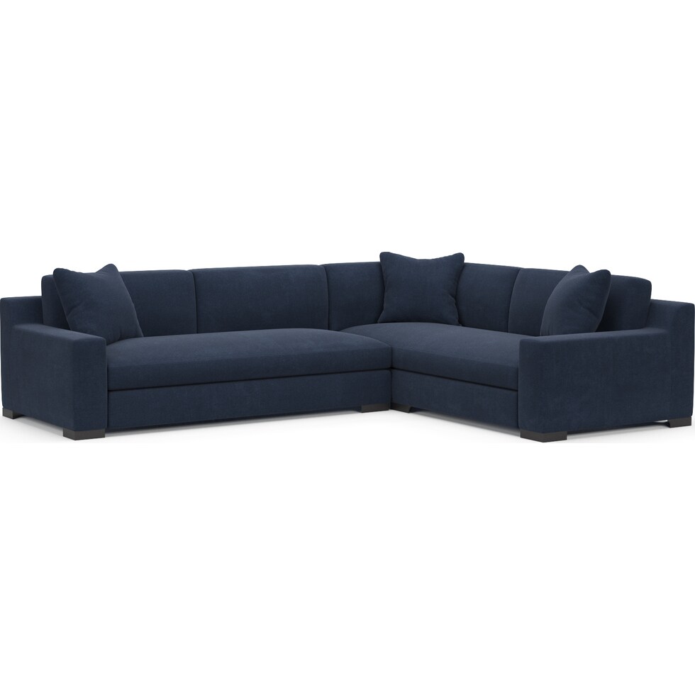 ethan blue  pc sectional with left facing sofa   
