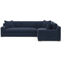 ethan blue  pc sectional with left facing sofa   