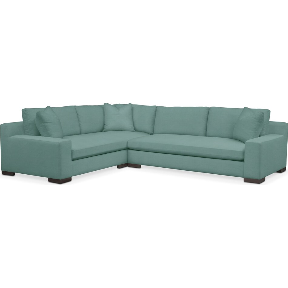 ethan blue  pc sectional with right facing sofa   