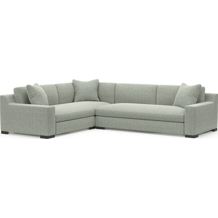 Ethan Foam Comfort Eco Performance 2Pc Sectional w/ Right-Facing Sofa - Broderick Sea Glass