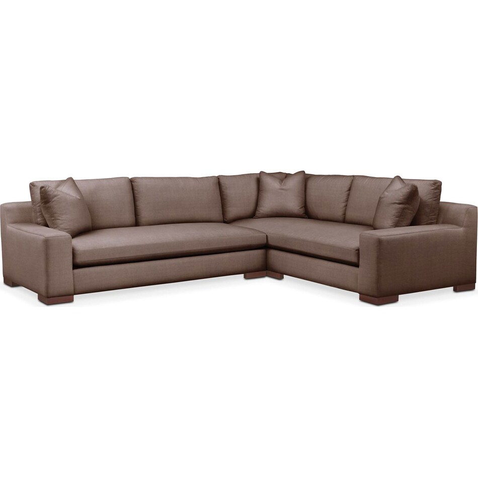 ethan dark brown  pc sectional with left facing sofa   