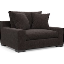 ethan dark brown chair and a half   
