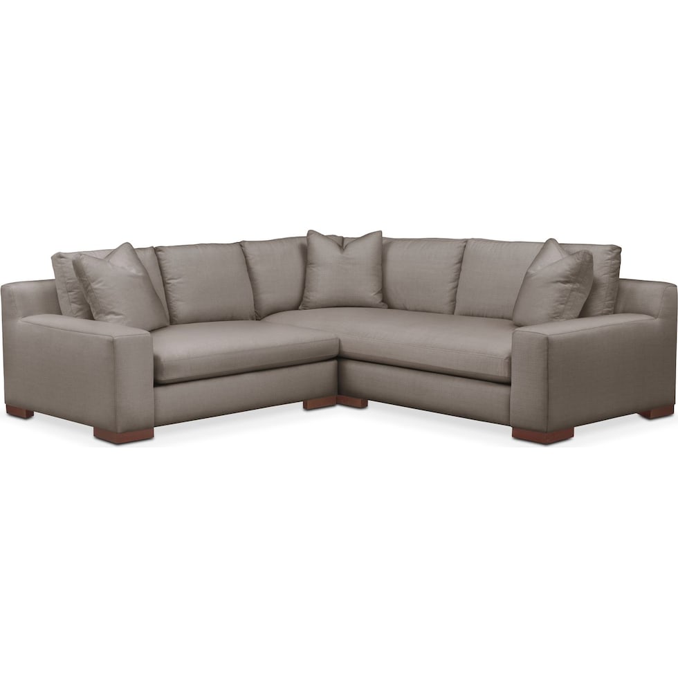 ethan gray  pc sectional with left facing loveseat   