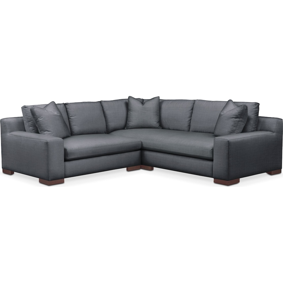 ethan gray  pc sectional with left facing loveseat   