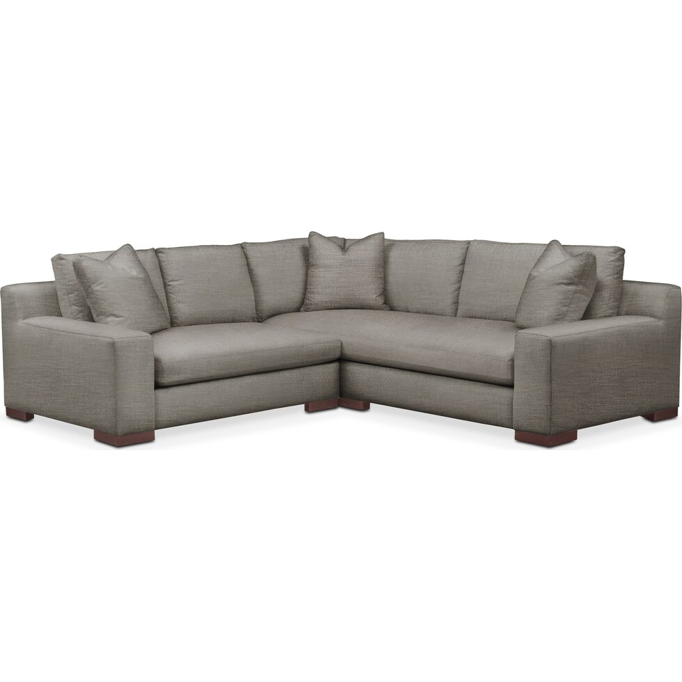 ethan gray  pc sectional with left facing loveseat   
