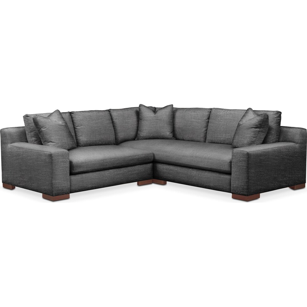 ethan gray  pc sectional with left facing loveseat   