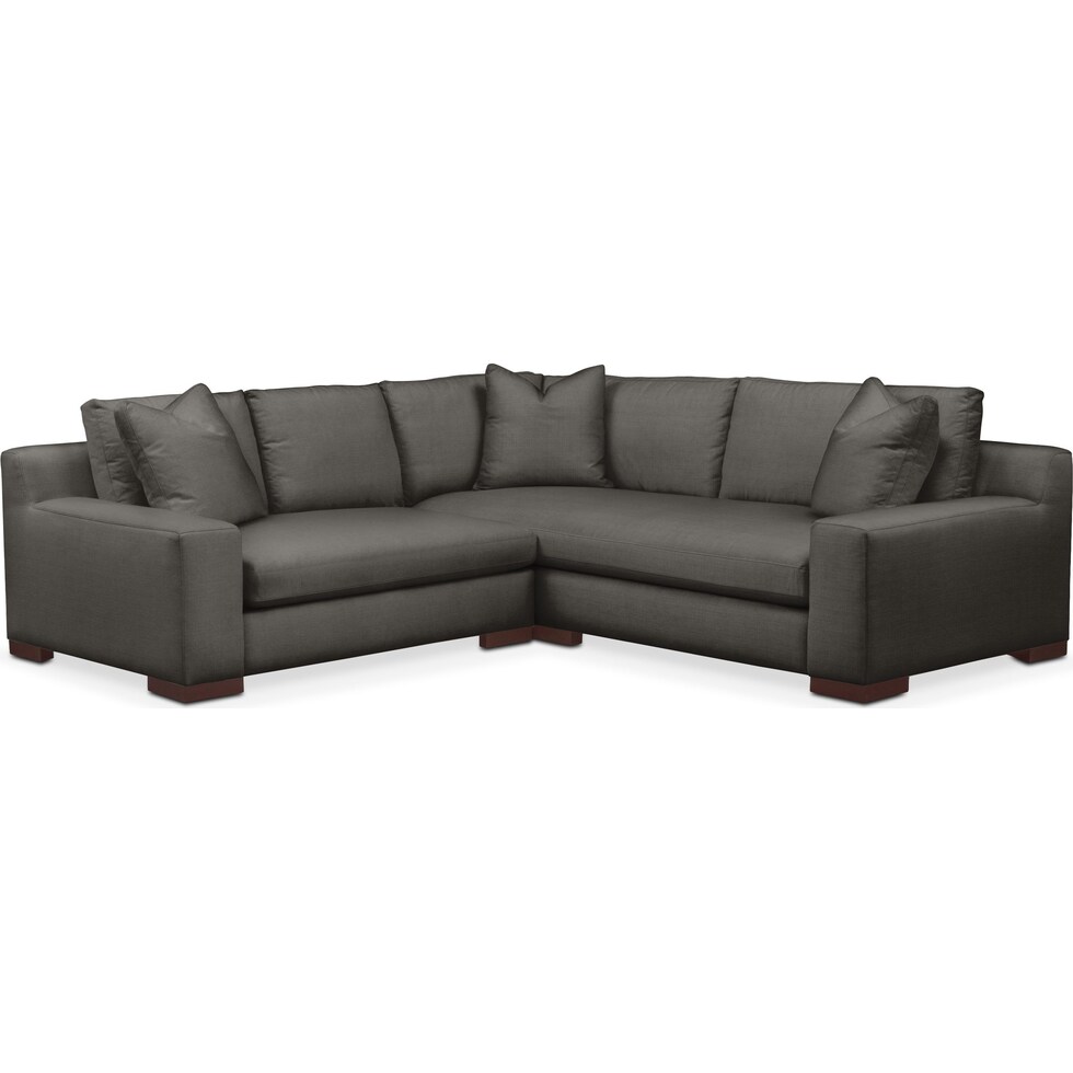 ethan gray  pc sectional with left facing loveseat   