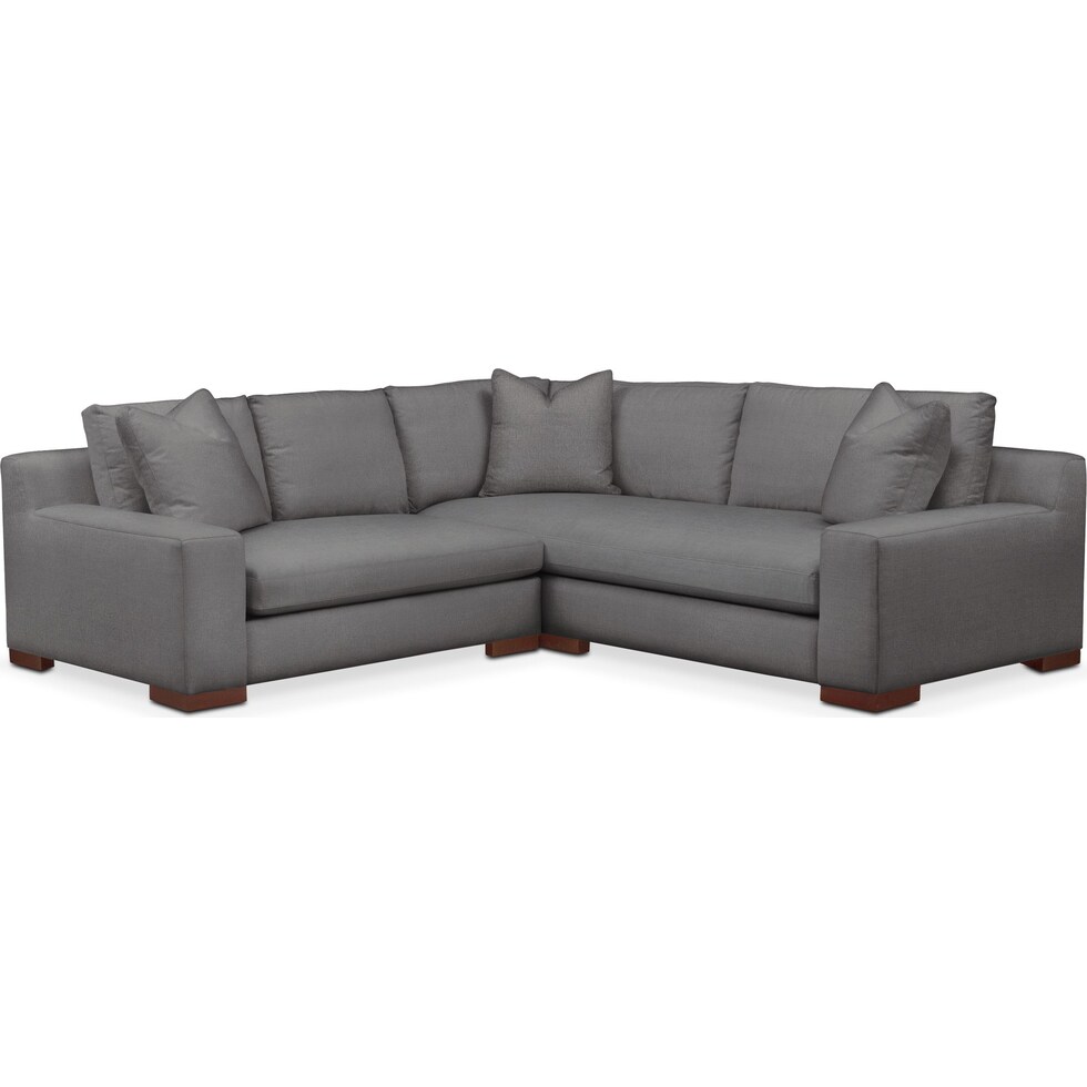 ethan gray  pc sectional with left facing loveseat   