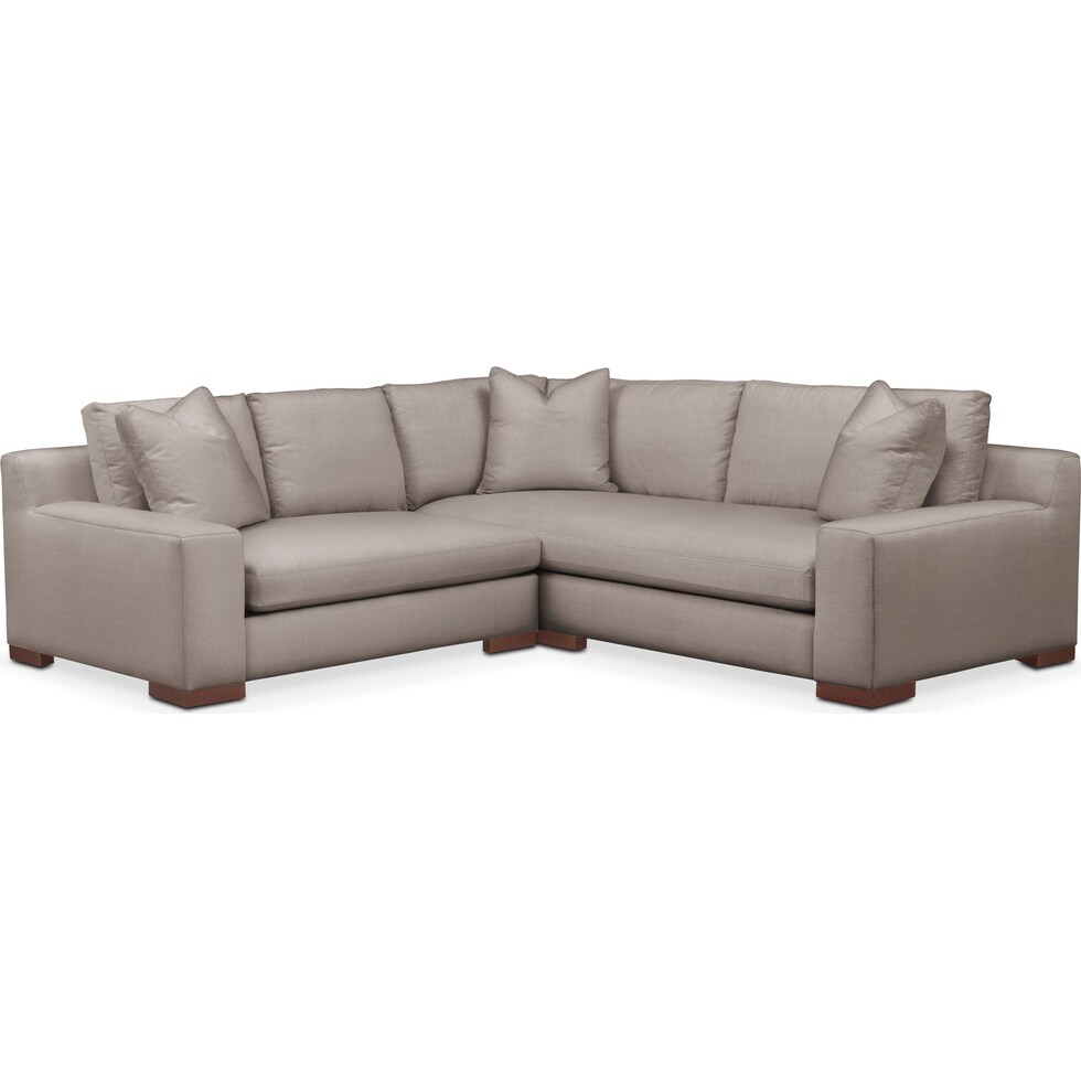 ethan gray  pc sectional with left facing loveseat   