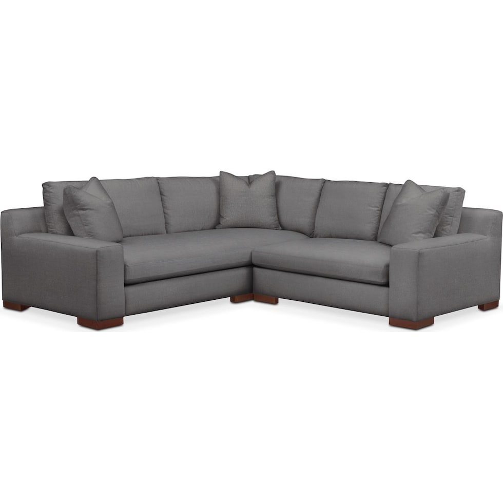 ethan gray  pc sectional with right facing loveseat   