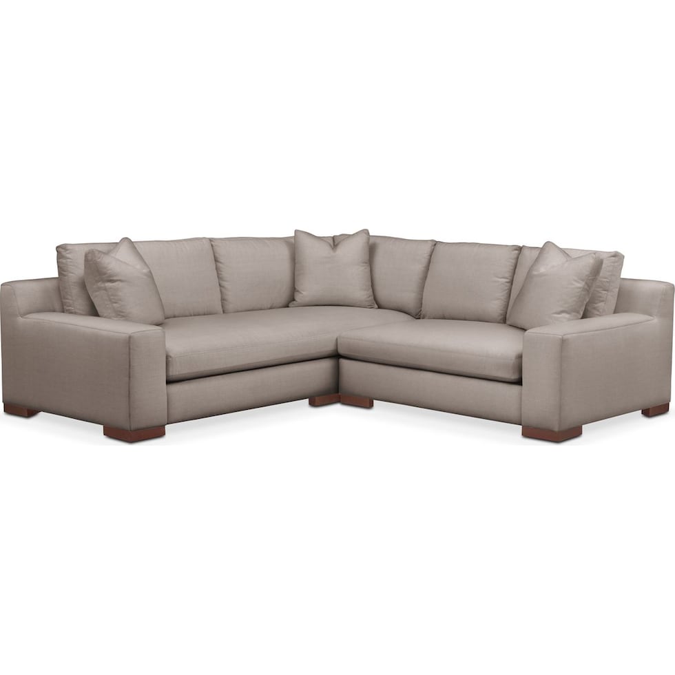 ethan gray  pc sectional with right facing loveseat   