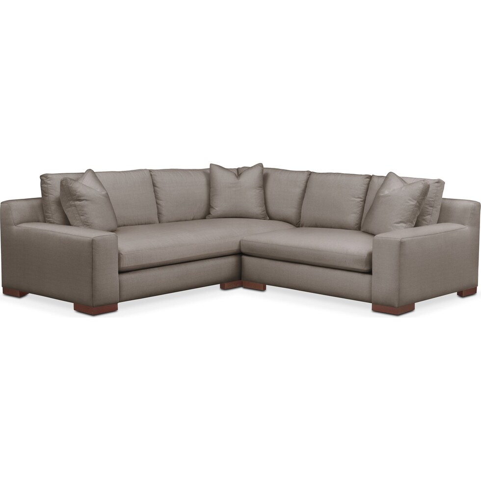 ethan gray  pc sectional with right facing loveseat   