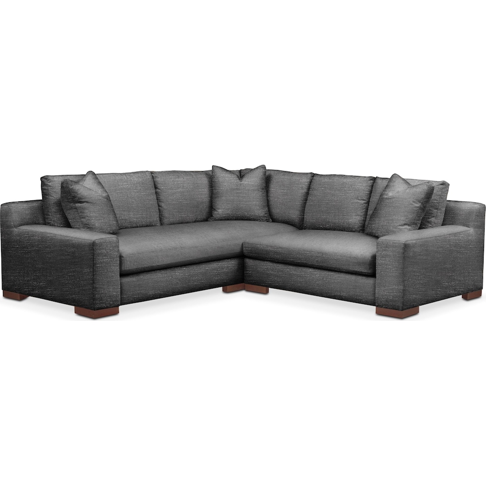 ethan gray  pc sectional with right facing loveseat   