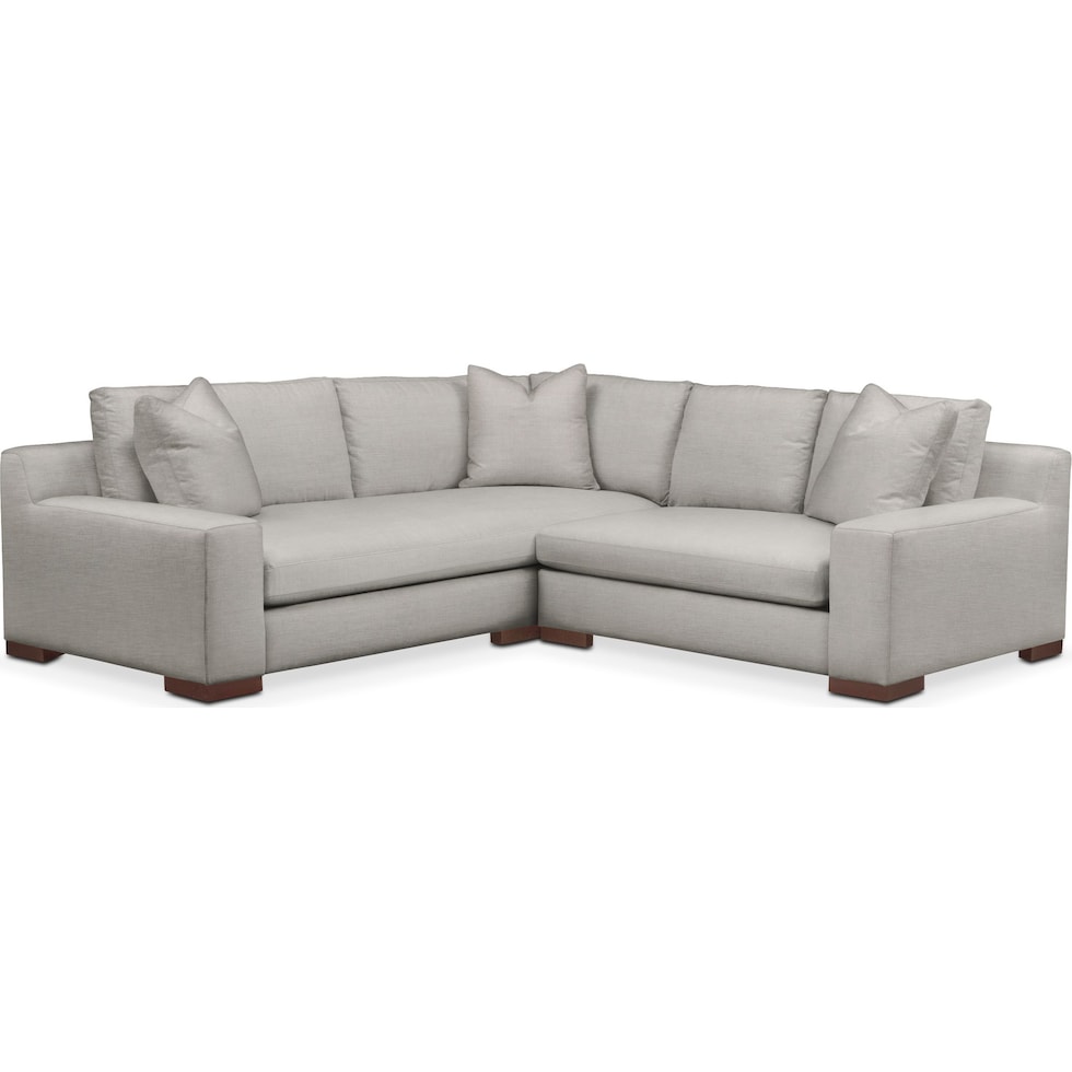 ethan gray  pc sectional with right facing loveseat   