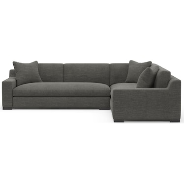 Ethan Foam Comfort 2-Piece Large Sectional with Left-Facing Sofa - Curious Charcoal