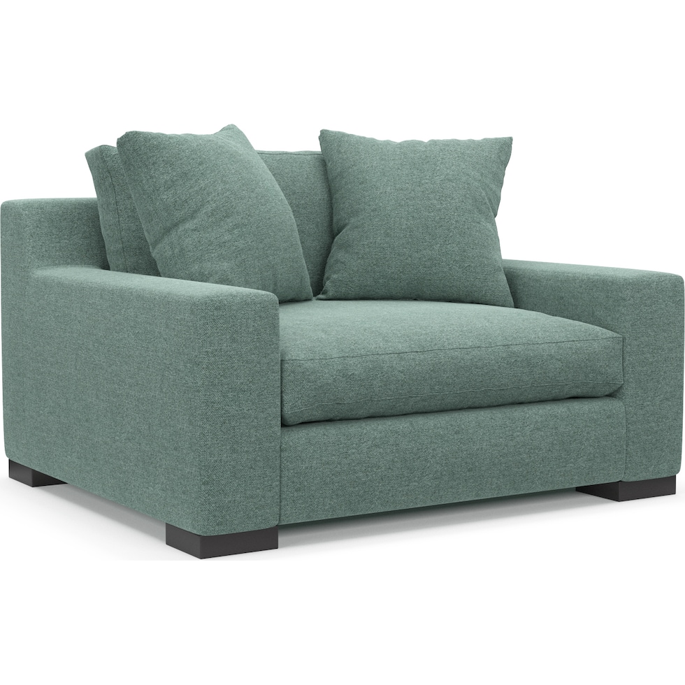 ethan green chair and a half   
