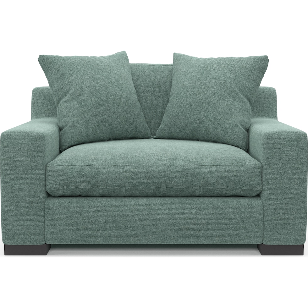 ethan green chair and a half   