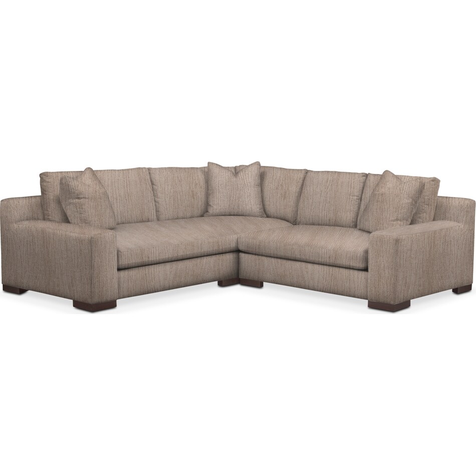 ethan light brown  pc sectional with right facing loveseat   